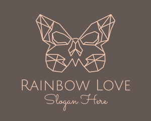 Skull Butterfly Wings logo design