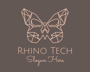 Skull Butterfly Wings logo design