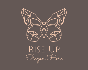 Skull Butterfly Wings logo design