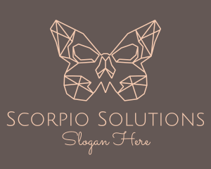 Skull Butterfly Wings logo design