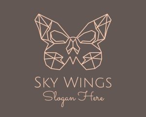 Skull Butterfly Wings logo design