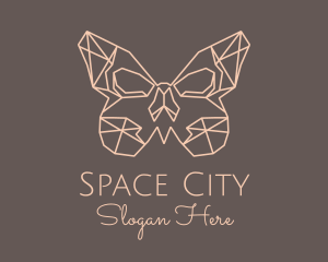 Skull Butterfly Wings logo design