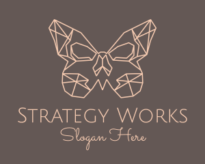 Skull Butterfly Wings logo design