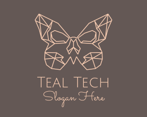 Skull Butterfly Wings logo design