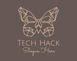 Skull Butterfly Wings logo design