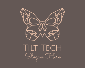 Skull Butterfly Wings logo design