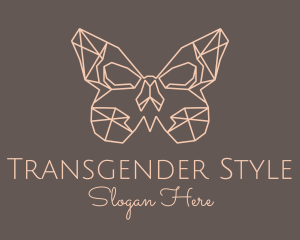 Skull Butterfly Wings logo design