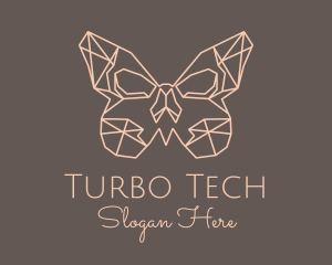 Skull Butterfly Wings logo design