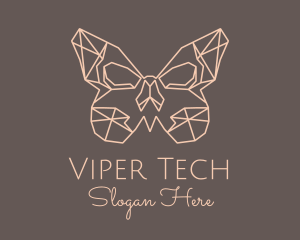 Skull Butterfly Wings logo design