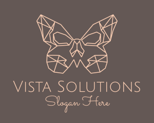 Skull Butterfly Wings logo design