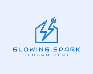 Electrical Lightning Plug logo design