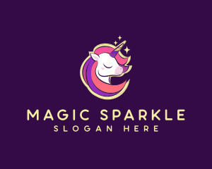 Mystical Unicorn Sparkle logo design