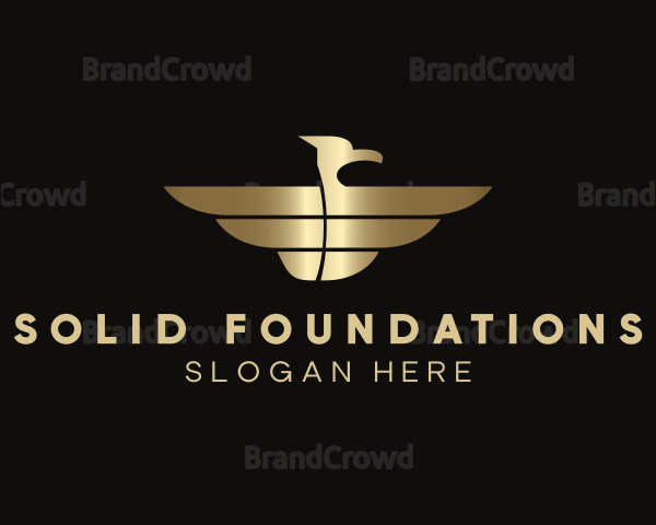 Gold Metallic Bird Logo