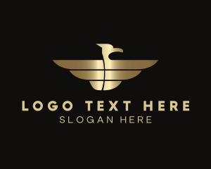 Eagle - Gold Metallic Bird logo design