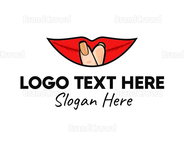 Cartoon Finger Lip Logo