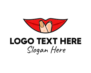 Lip Gloss - Cartoon Finger Lip logo design