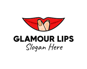 Cartoon Finger Lip logo design