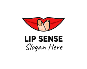 Cartoon Finger Lip logo design