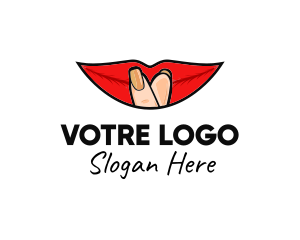 Esthecian - Cartoon Finger Lip logo design