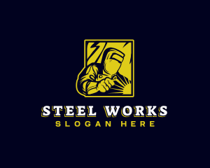 Metalwork Welder Fabrication logo design