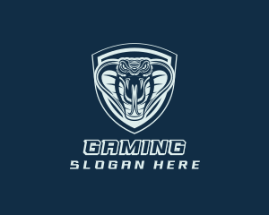 Cobra Snake Shield Gaming logo design