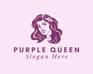 Purple Floral Woman  logo design