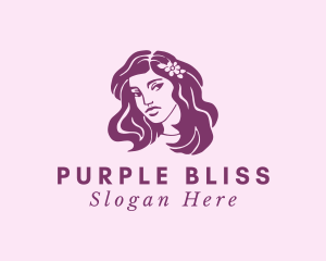 Purple Floral Woman  logo design