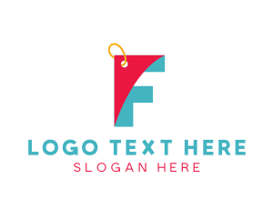 Text - Shopping Coupon Letter F logo design
