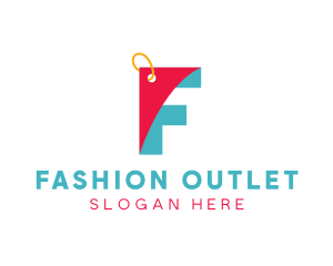 Outlet - Shopping Coupon Letter F logo design