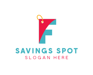 Bargain - Shopping Coupon Letter F logo design