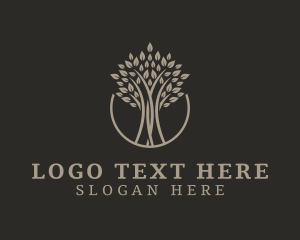 Vegan - Organic Tree Plant logo design