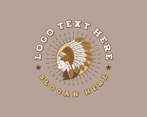 Headdress - Native American Chief logo design