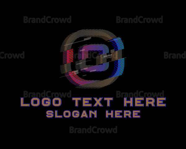 Gradient Glitch Letter O Logo