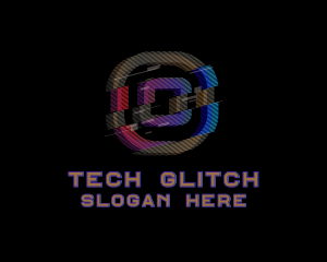 Malfunction - Gradient Glitch Letter O logo design