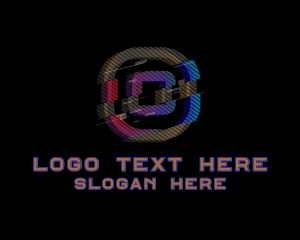 Pixelated - Gradient Glitch Letter O logo design