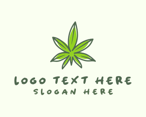 Weed - Natural Cannabis Leaf logo design
