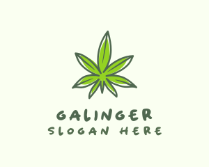 Grass - Natural Cannabis Leaf logo design