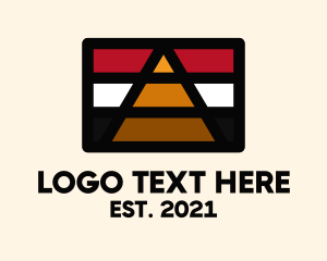 Tourist Attraction - Egypt Pyramid Flag logo design