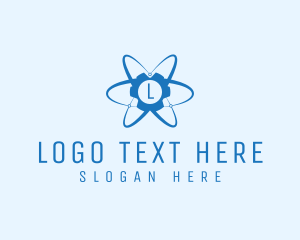 Physics - Atom Gear Tech Lab logo design