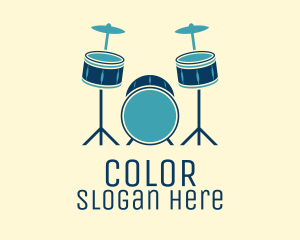 Blue Drum Set Logo