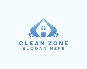 Sanitary - Broom Sanitary Cleaning logo design