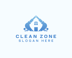 Broom Sanitary Cleaning logo design