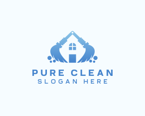 Broom Sanitary Cleaning logo design