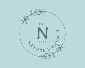 Natural Floral Badge logo design