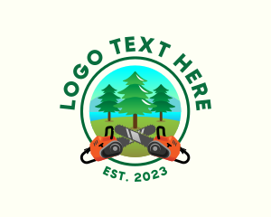 Forestry - Chainsaw Tree Logging logo design