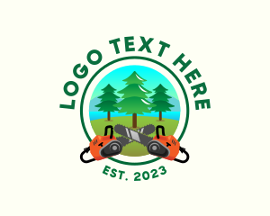 Logging - Chainsaw Tree Logging logo design