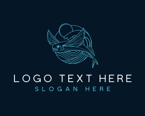 Aquatic - Flying Fish Aquatic logo design