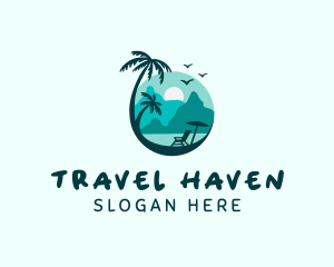 Tourist - Tourist Beach Island logo design