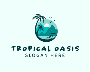 Tourist Beach Island logo design