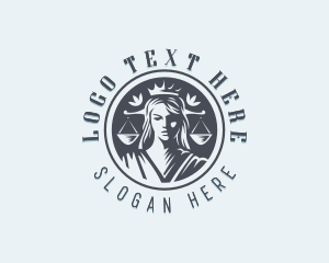Scale - Crown Justice Woman logo design